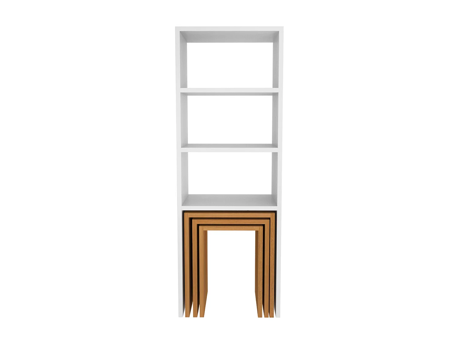 Decorotika Modern Melo 120 CM Bookcase with Included Nesting Tables