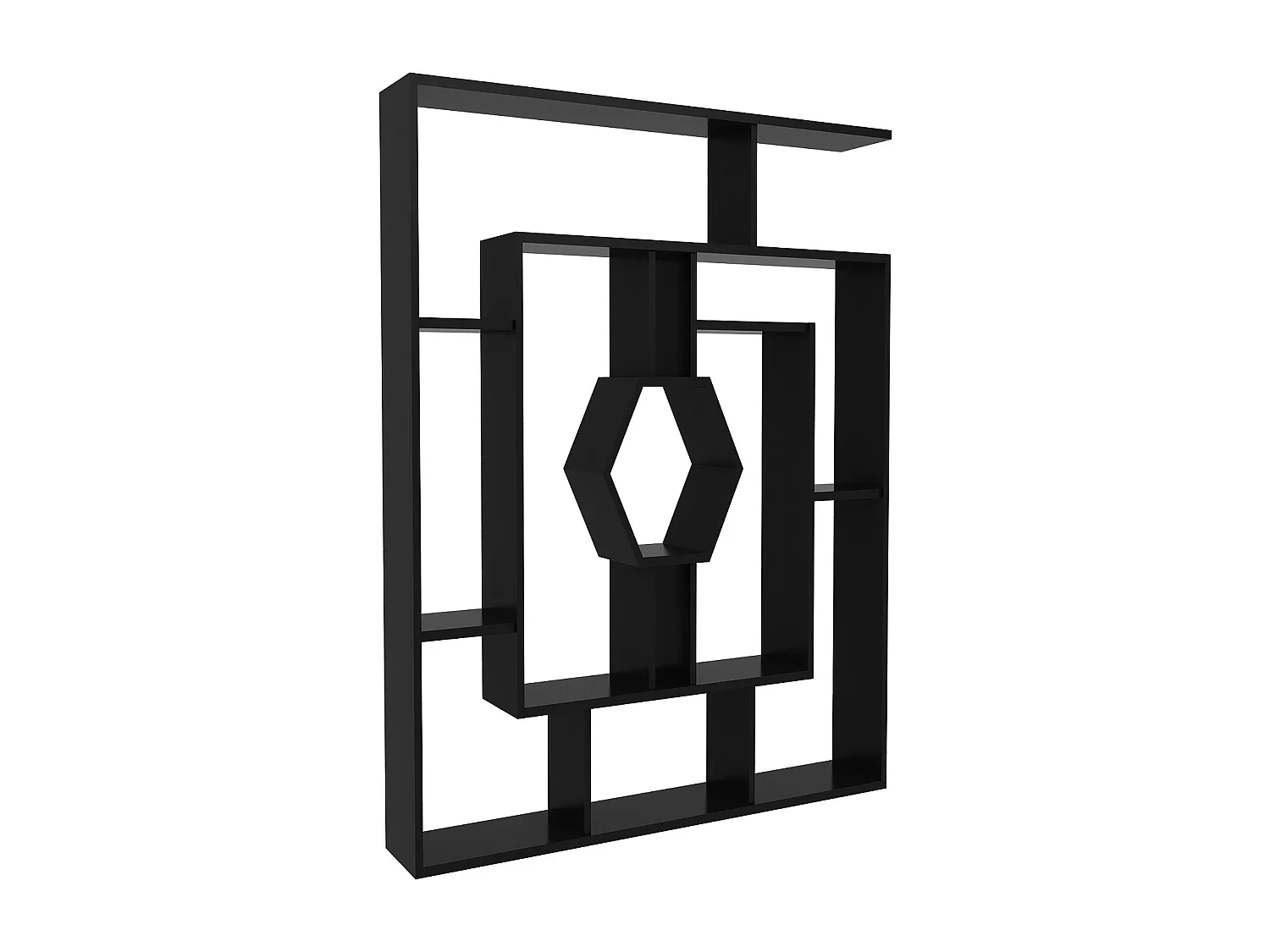 Decorotika Labrina Geometric Design Bookcase - 134 cm H x 134 cm W x 23 cm D