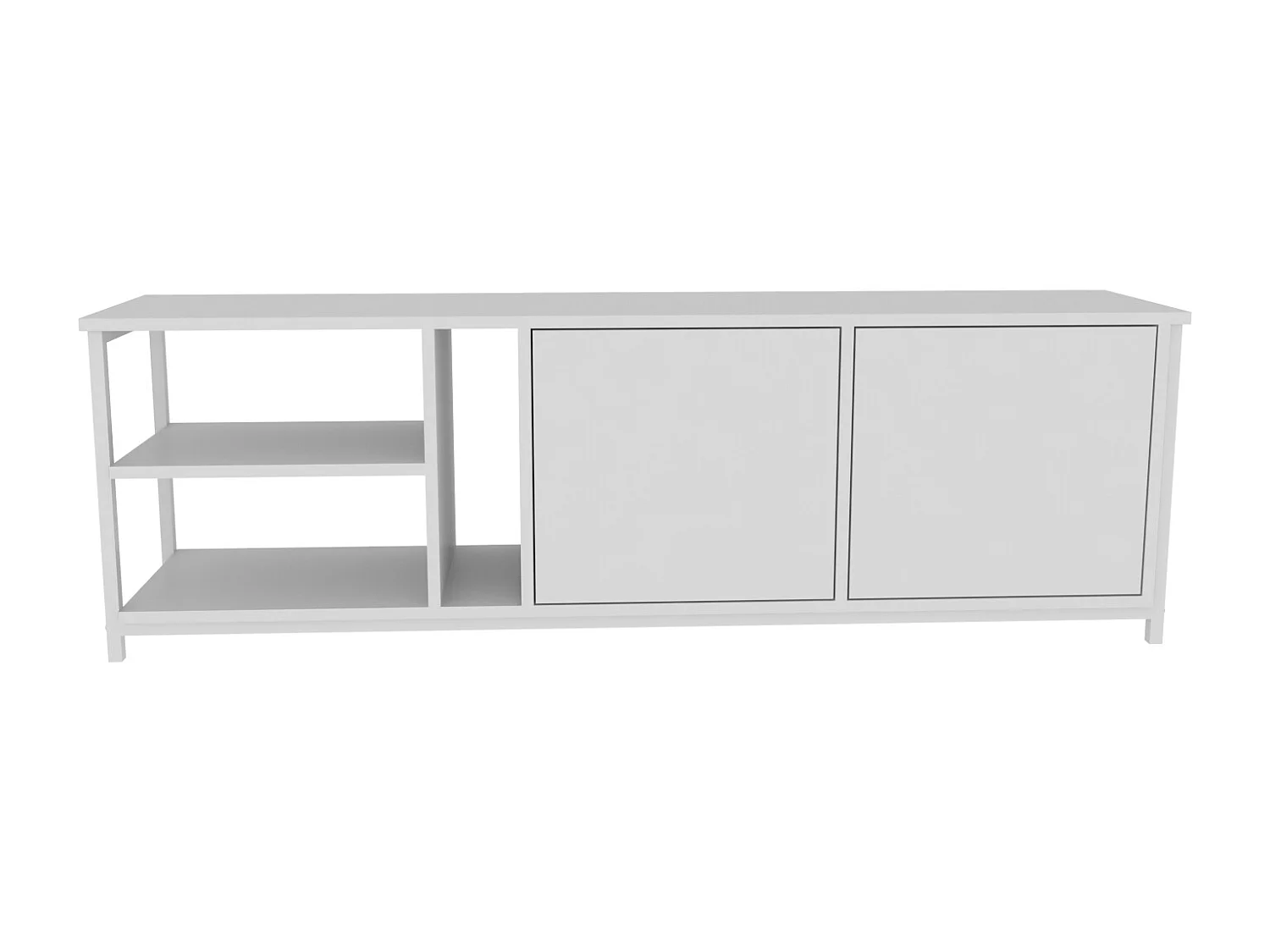 Decorotika Primrose TV Unit for TV's up to 72 inches with Cabinets and Open Shelves