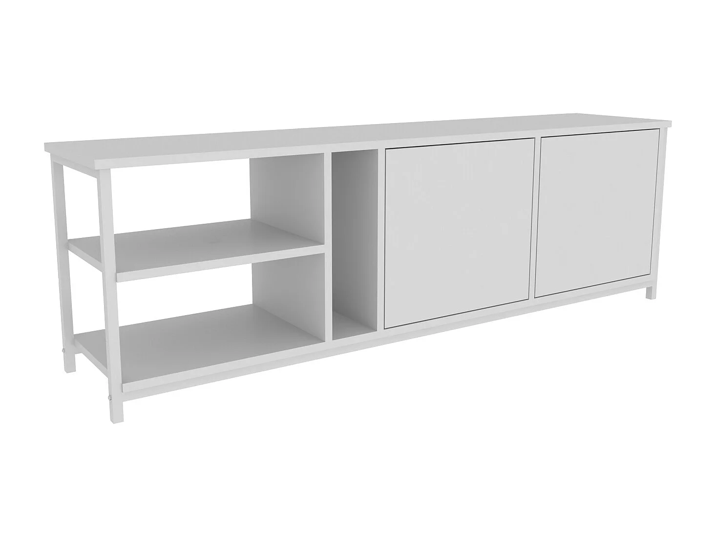 Decorotika Primrose TV Unit for TV's up to 72 inches with Cabinets and Open Shelves