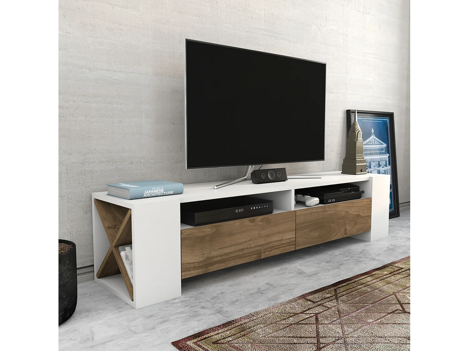 Decorotika Sosruko 155 cm Modern TV Stand for TVs up to 70 inches