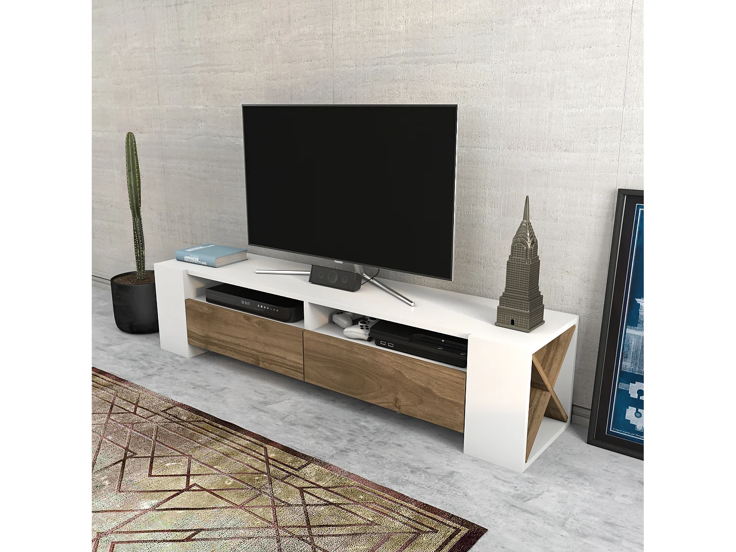 Decorotika Sosruko 155 cm Modern TV Stand for TVs up to 70 inches