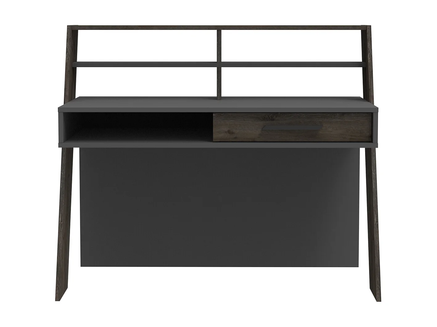 Decorotika Soho Computer Desk with Open Shelves and Drawer - W 123 cm x H 104 cm x D 59 cm
