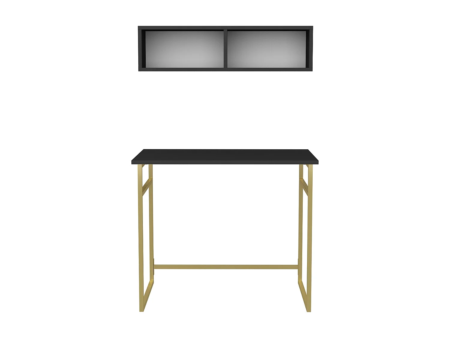 Decorotika Hussum Metal Frame Computer Desk with Wall Shelf - 90 cm W x 75 cm H x 60 cm D