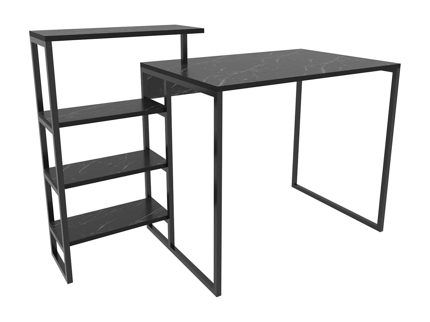 Decorotika Rino Computer Desk Study Desk with Shelves - W 133 cm x D 60 cm x H 92 cm