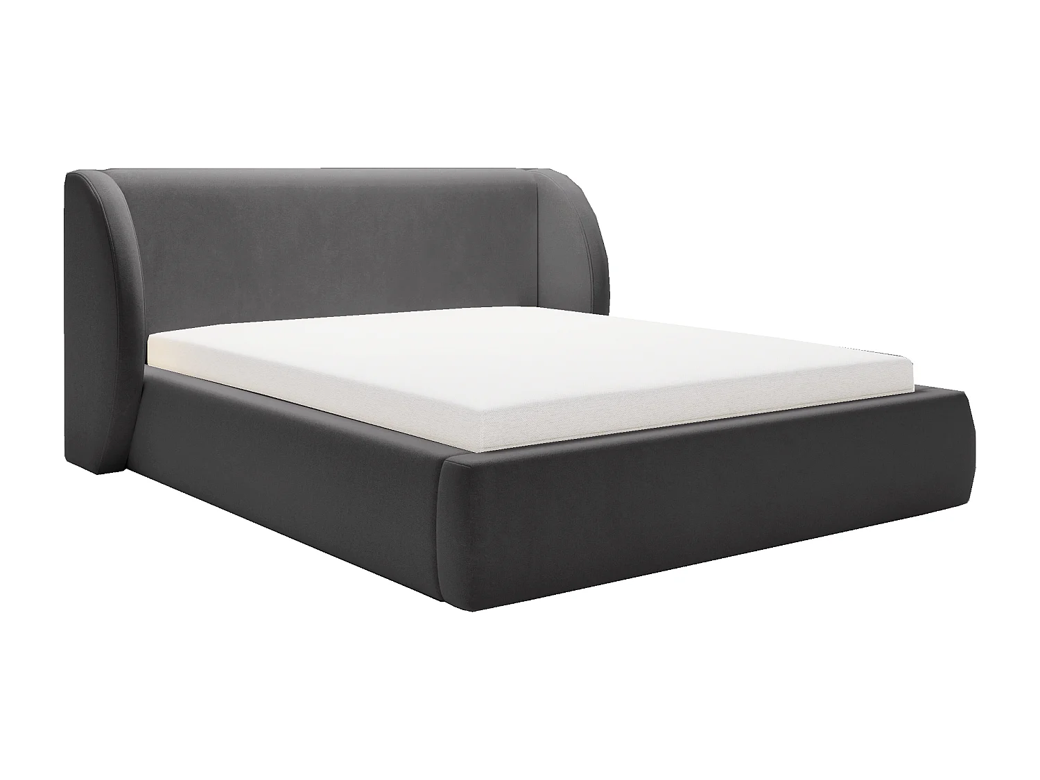 BESILIO Gestoffeerd bed 120x200 Kylie – bed met opbergruimte en lattenbodem, modern hoofdbord, opbergbed slaapkamer – Zwart