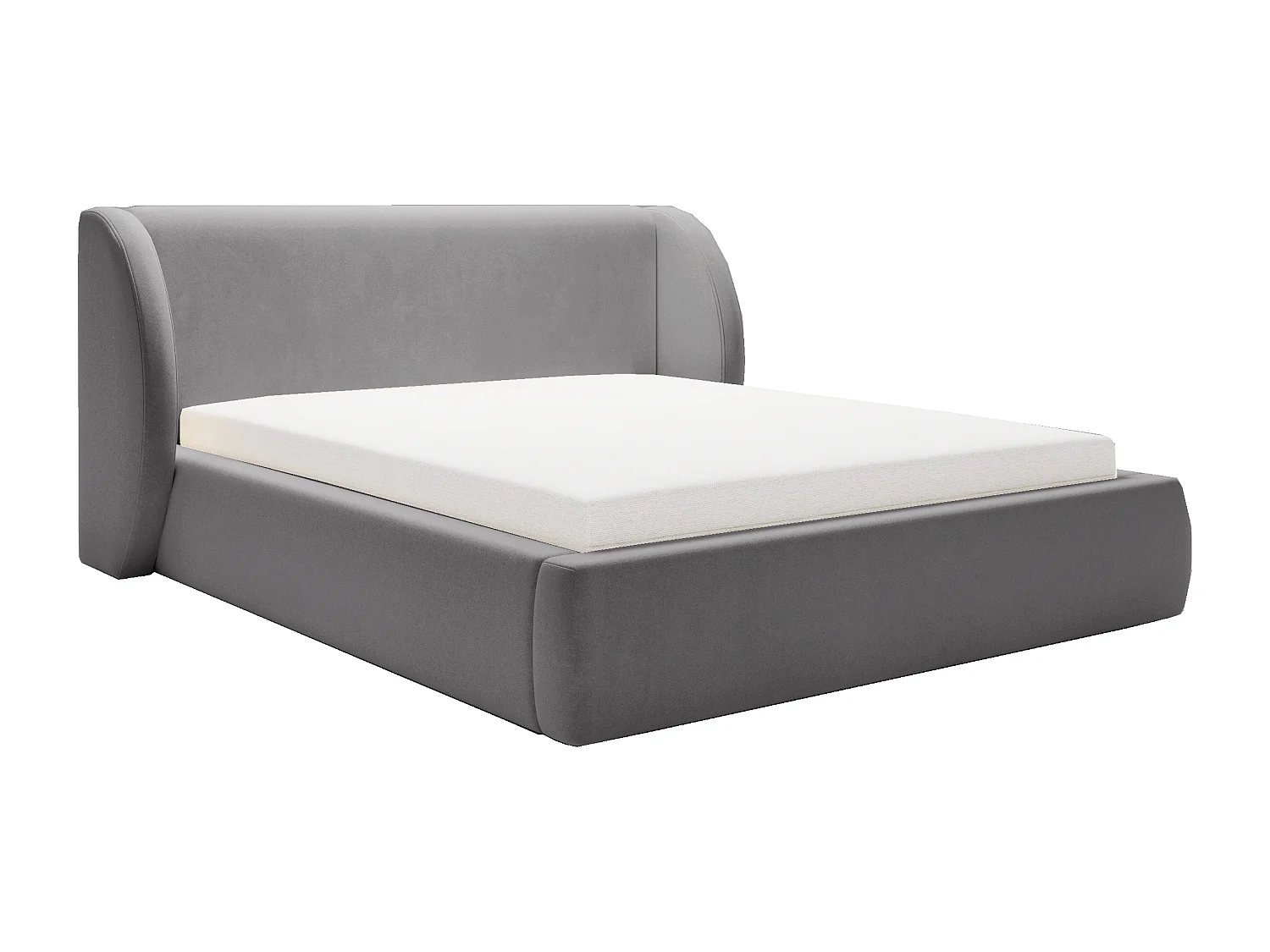 BESILIO Gestoffeerd bed 140x200 Kylie – bed met opbergruimte en lattenbodem, modern hoofdbord, opbergbed slaapkamer – Grijs