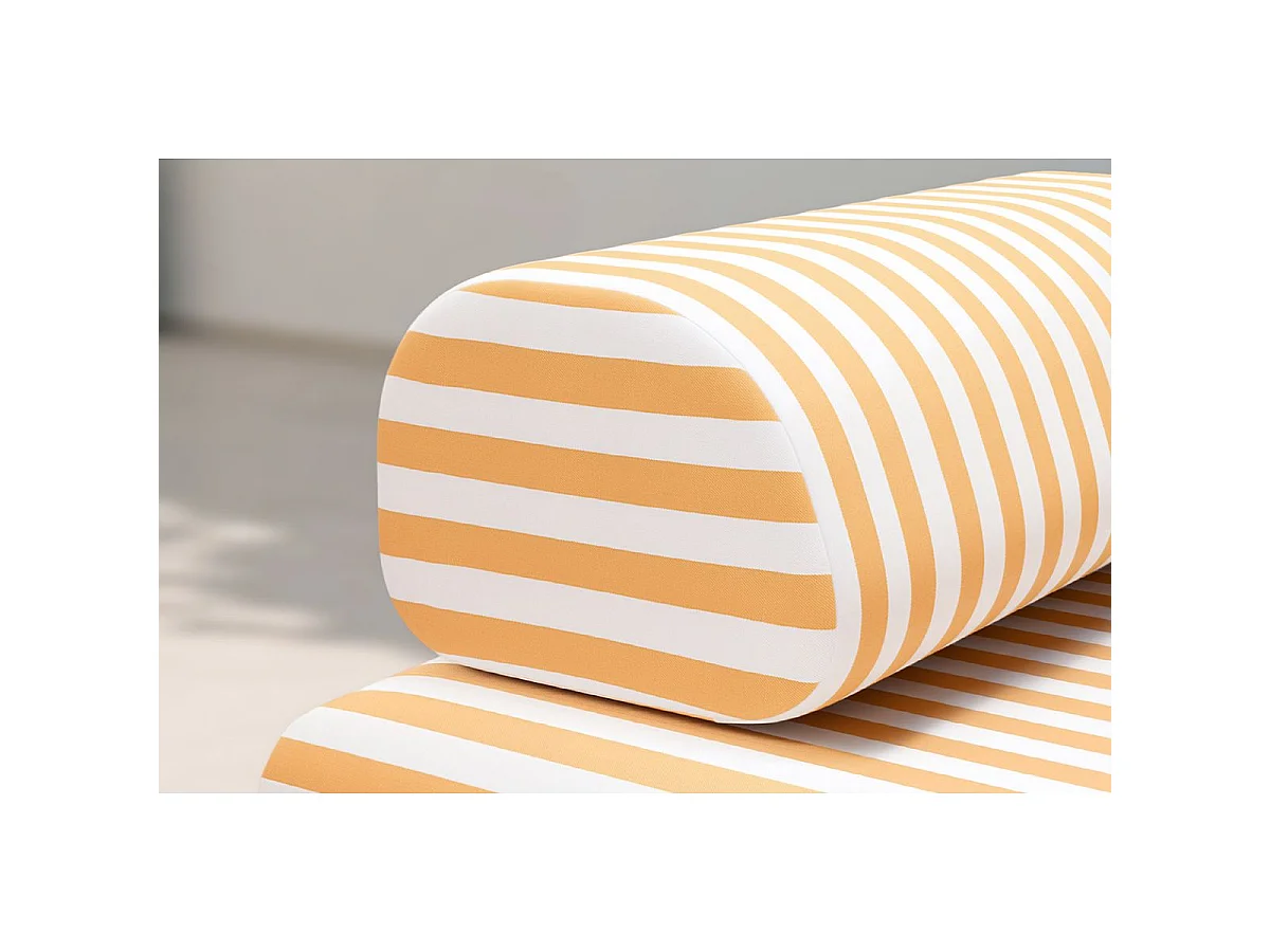 Méridienne modulable - Tissu extérieur à rayures, blanc et jaune