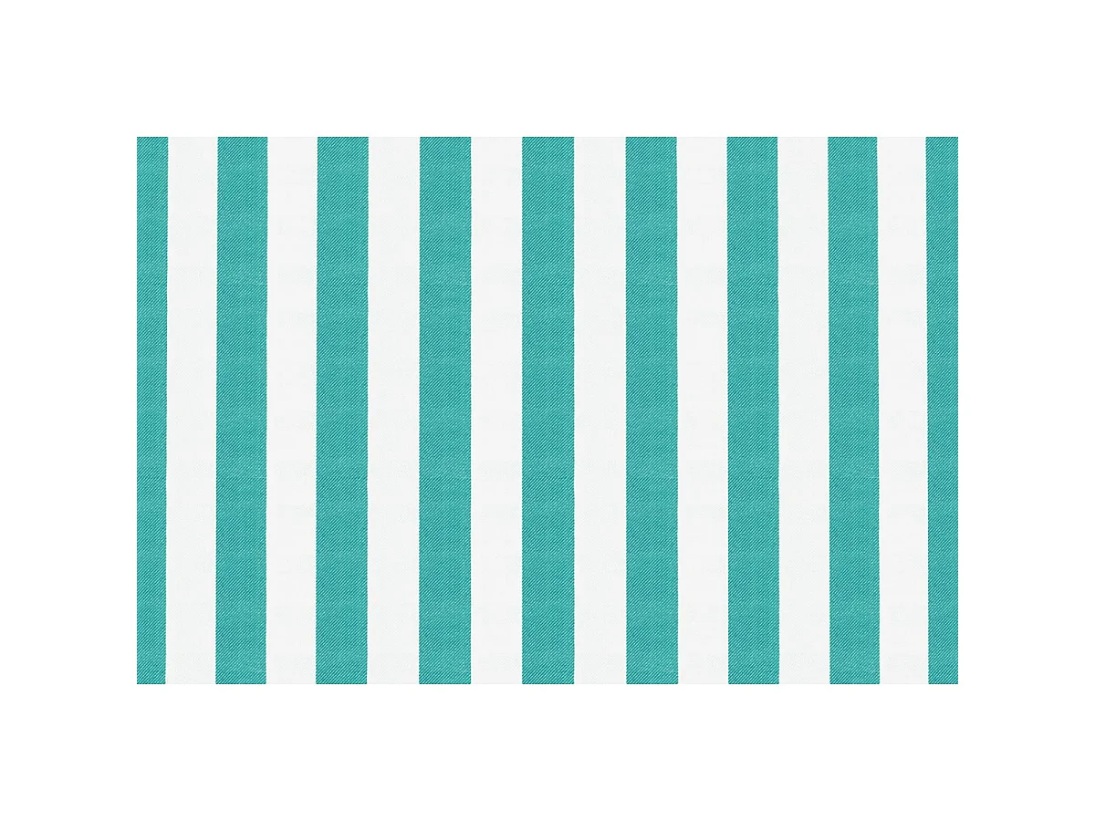 Canapé 3 places modulable - Tissu extérieur à rayures, blanc et bleu turquoise