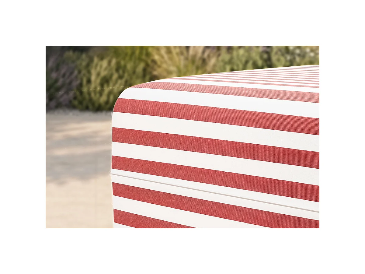 Pouf modulable - Tissu extérieur à rayures, blanc et rouge