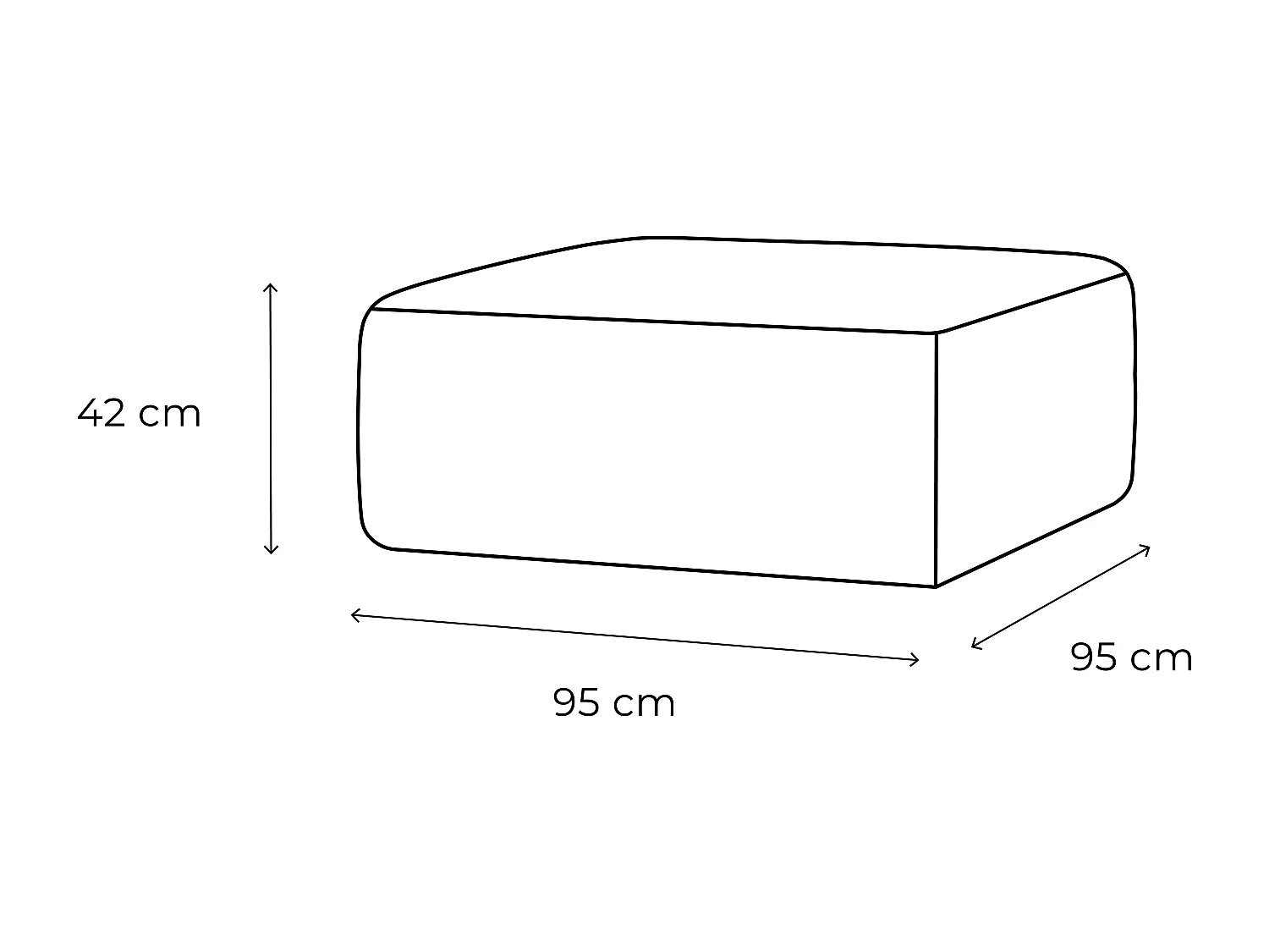 Pouf modulable - Tissu extérieur à rayures, blanc et vert foncé