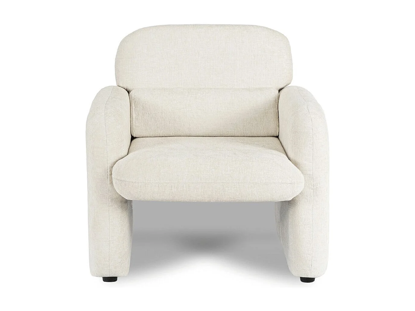Fauteuil lounge en tissu chiné "Cozmo" - 78 x 79 x 77 cm - Crème