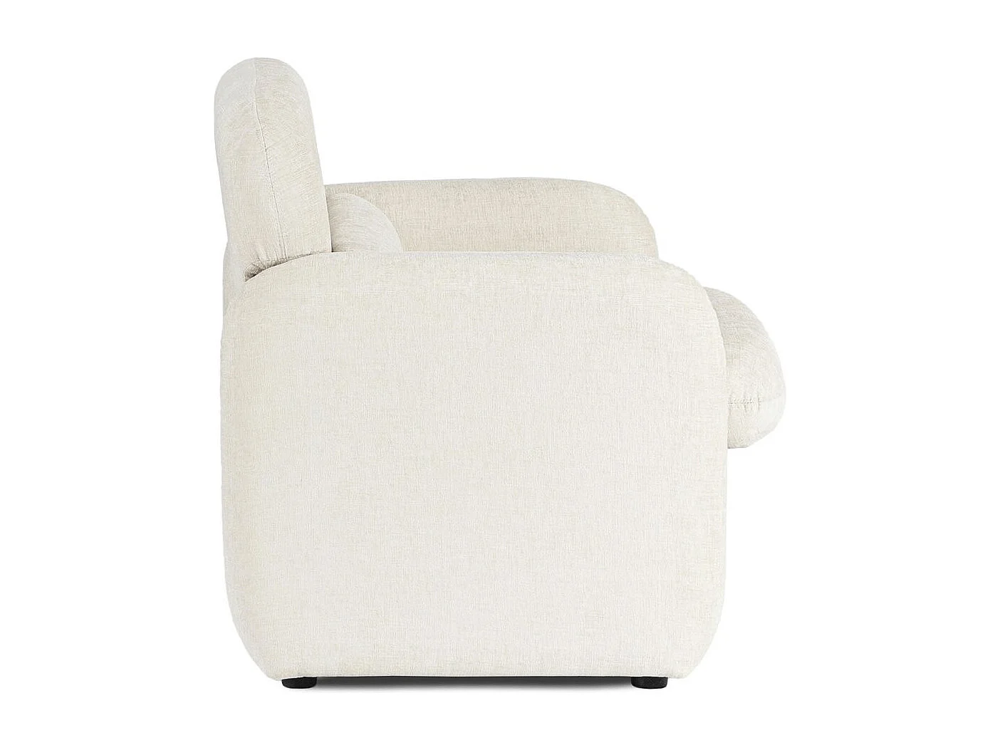 Fauteuil lounge en tissu chiné "Cozmo" - 78 x 79 x 77 cm - Crème