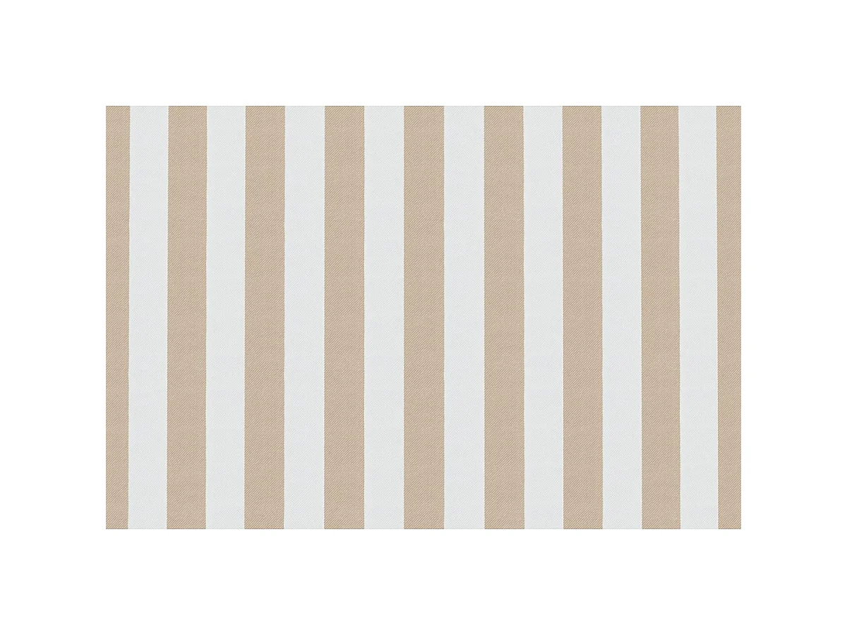 Canapé 3 places modulable - Tissu extérieur à rayures, blanc et marron