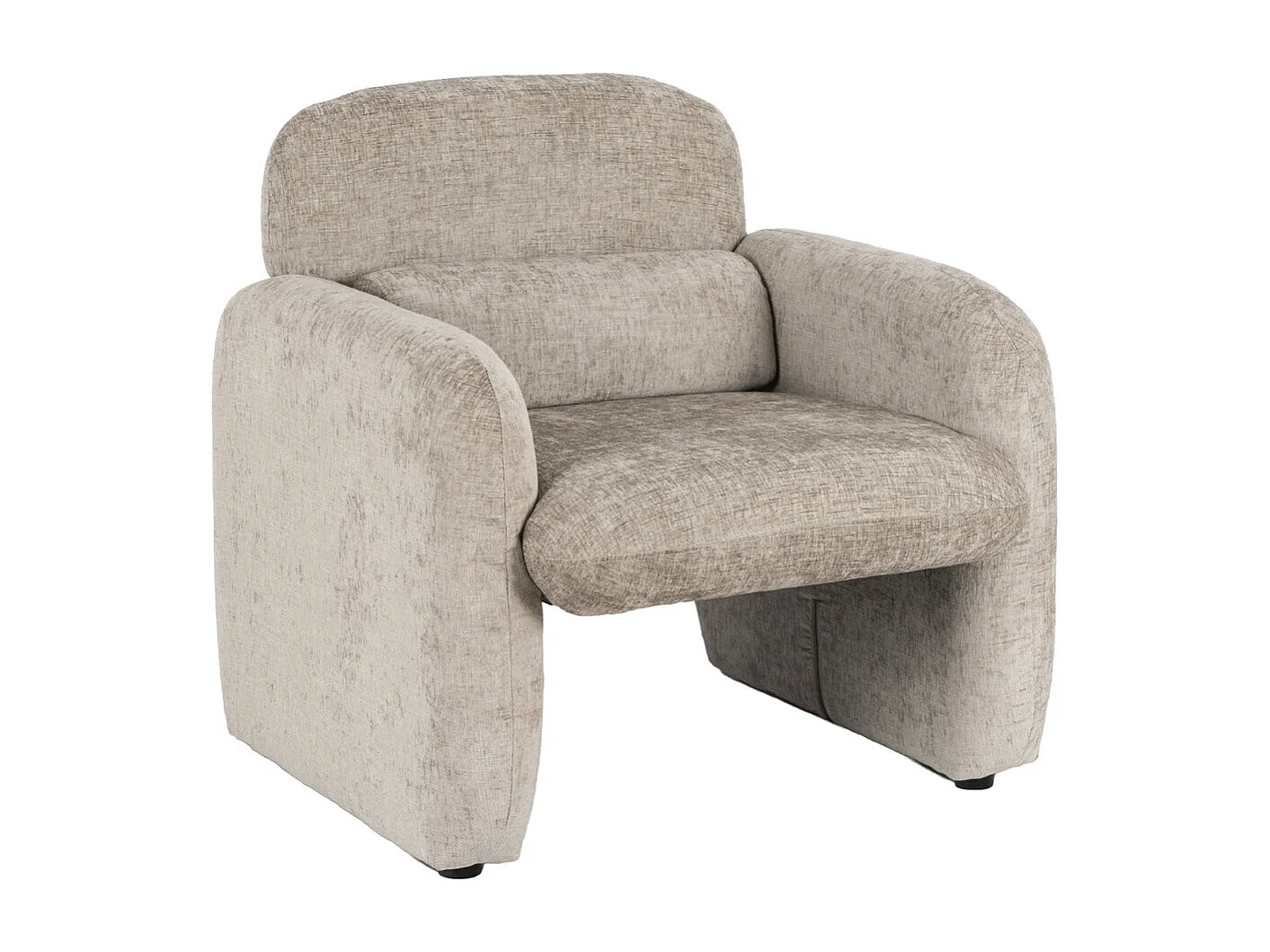 Fauteuil lounge en tissu chiné "Cozmo" - 78 x 79 x 77 cm - Beige