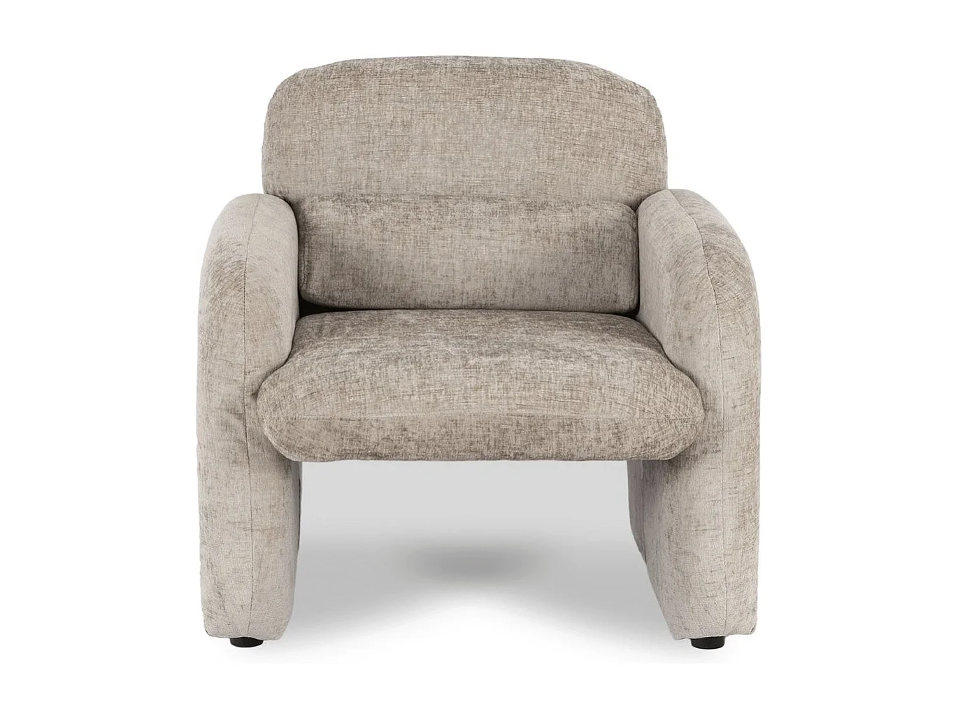 Fauteuil lounge en tissu chiné "Cozmo" - 78 x 79 x 77 cm - Beige