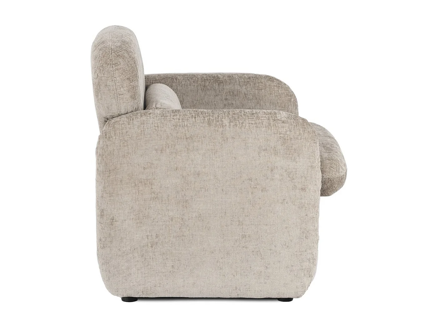 Fauteuil lounge en tissu chiné "Cozmo" - 78 x 79 x 77 cm - Beige