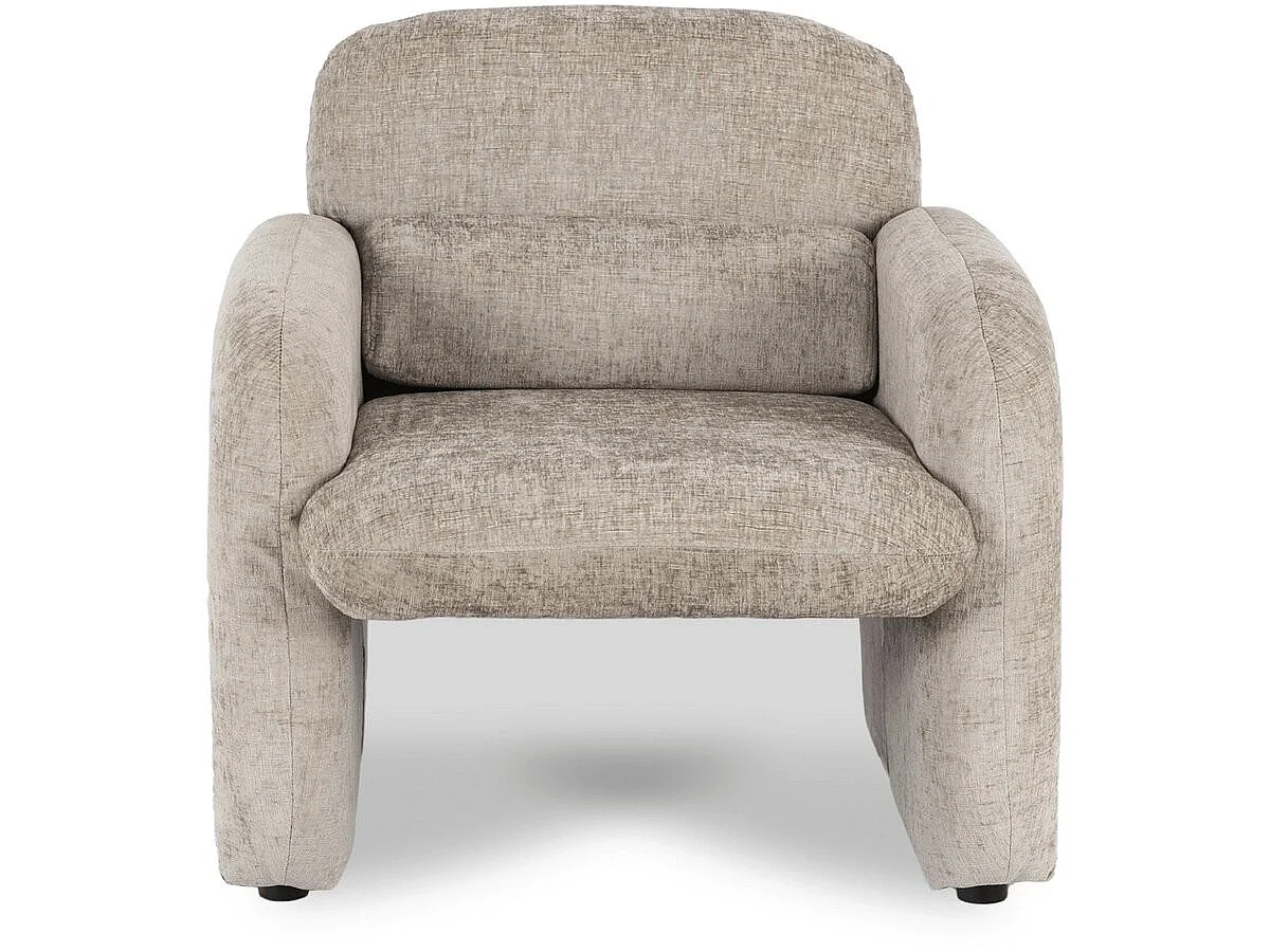 Lounge-Sessel aus meliertem Stoff "Cozmo" - 78 x 79 x 77 cm - Beige