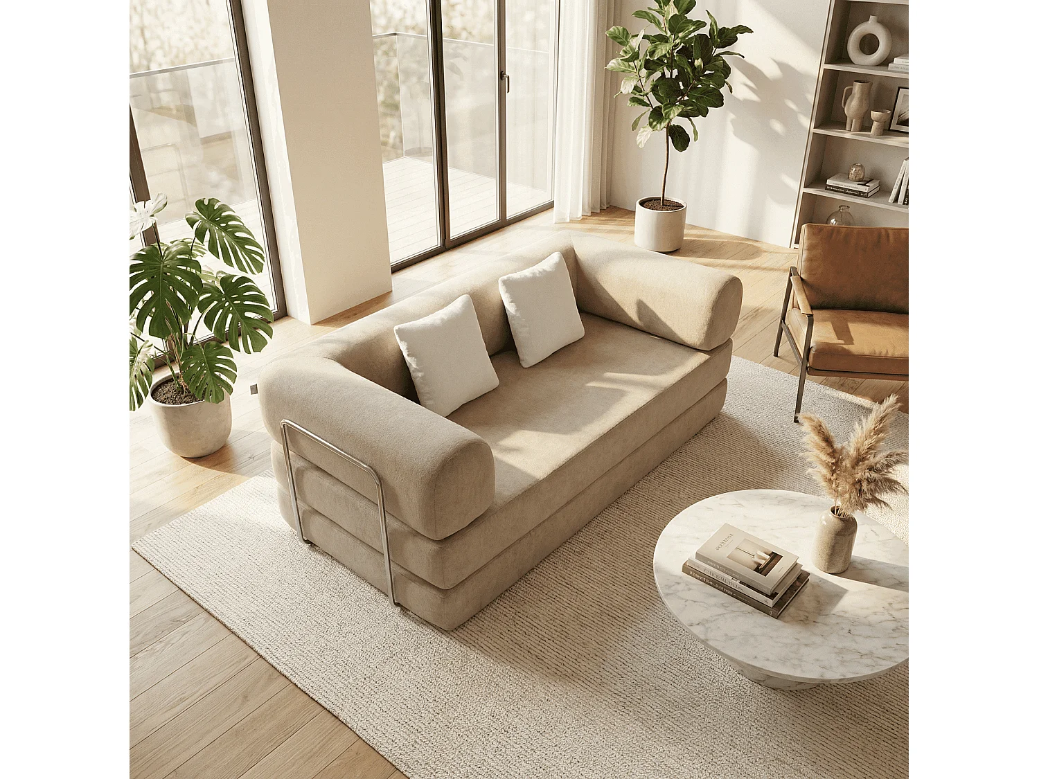 Coco Living Canapé Kaia Convertible - sable/blanc