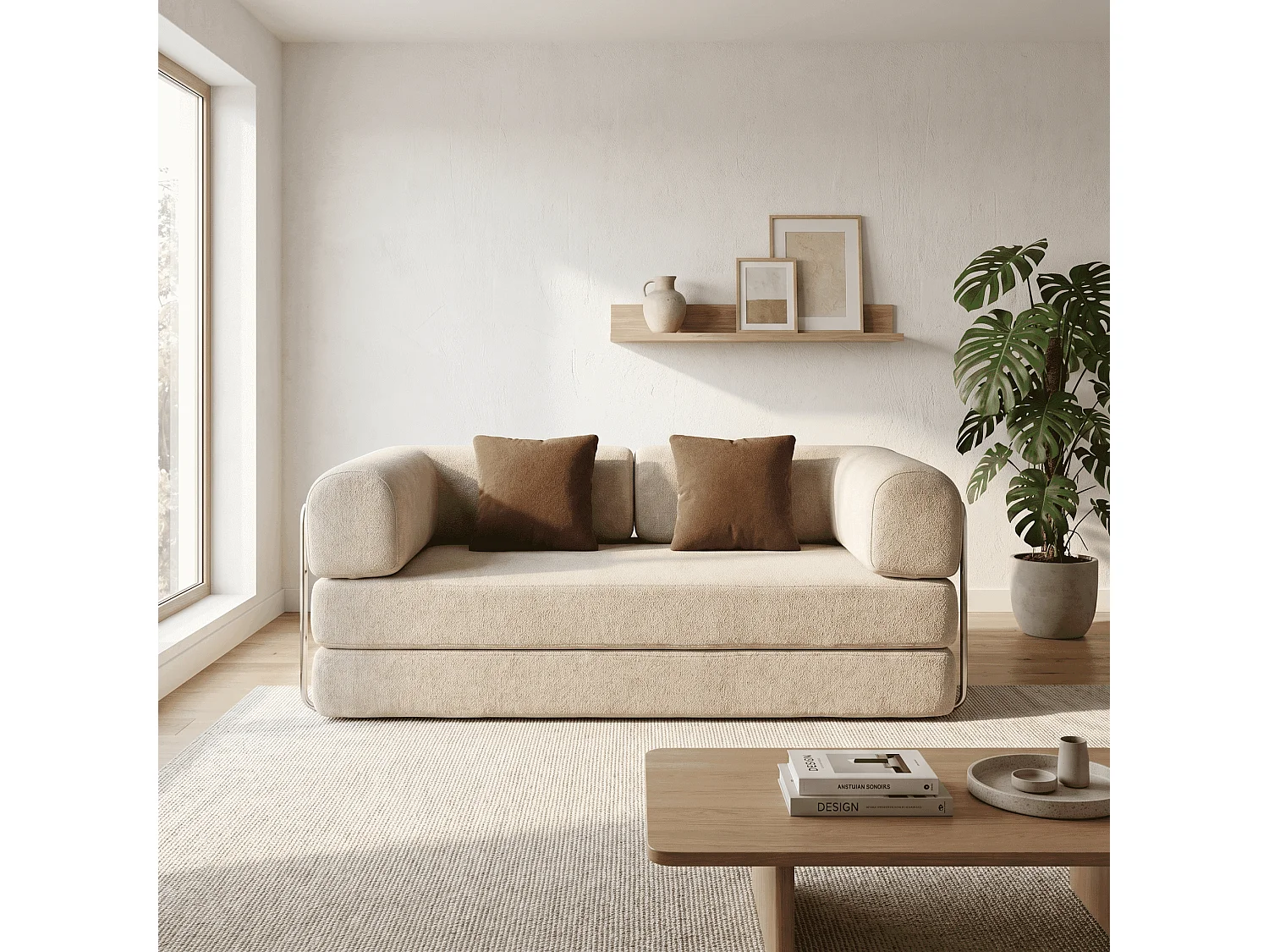 Coco Living Canapé Kaia Convertible - sable/marron