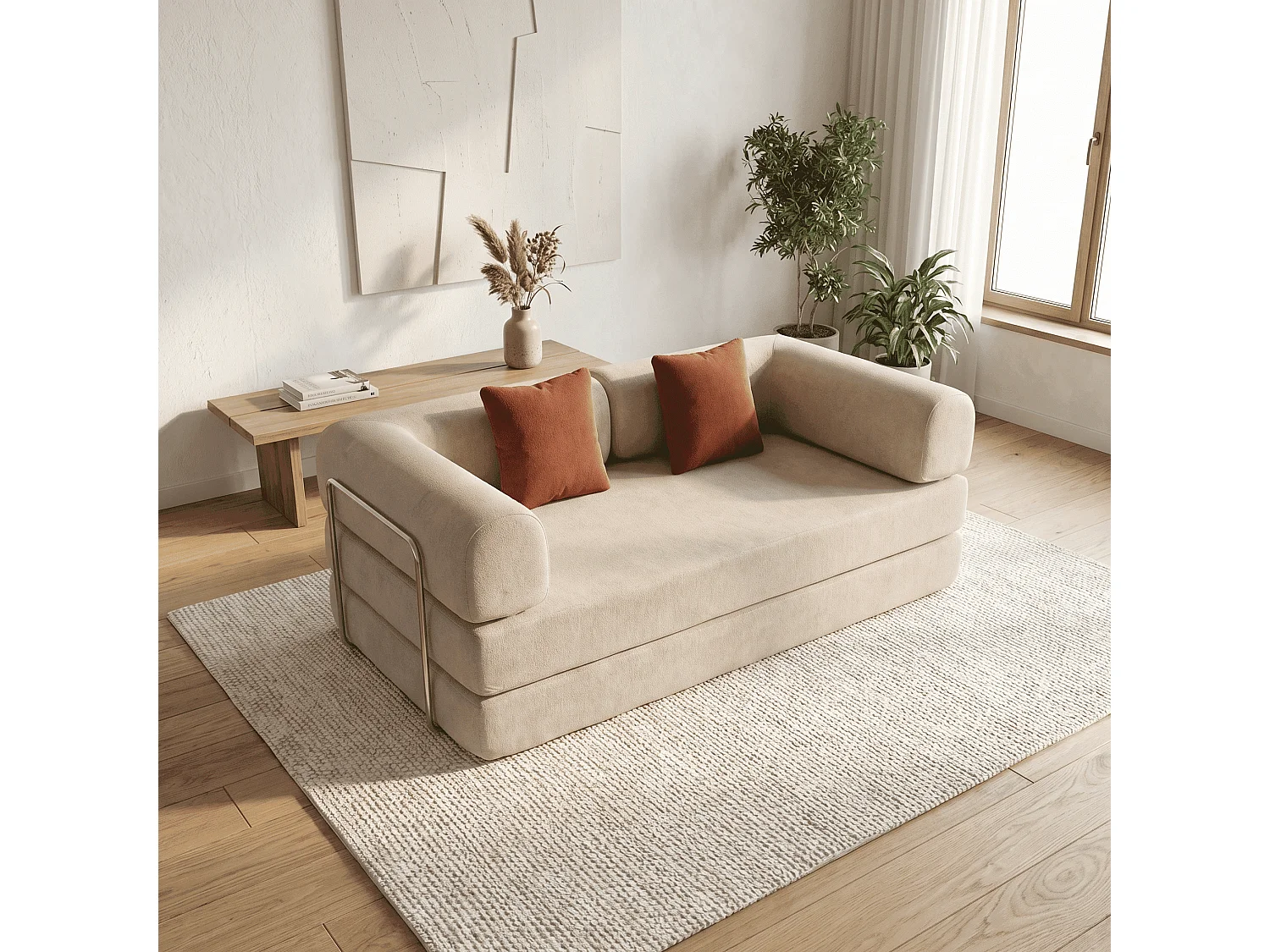 Coco Living Canapé Kaia Convertible - sable/marron