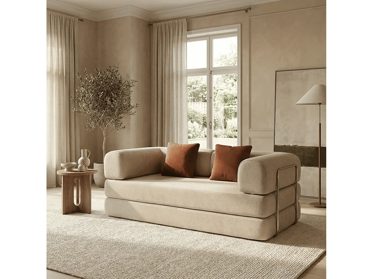 Coco Living Canapé Kaia Convertible - sable/marron