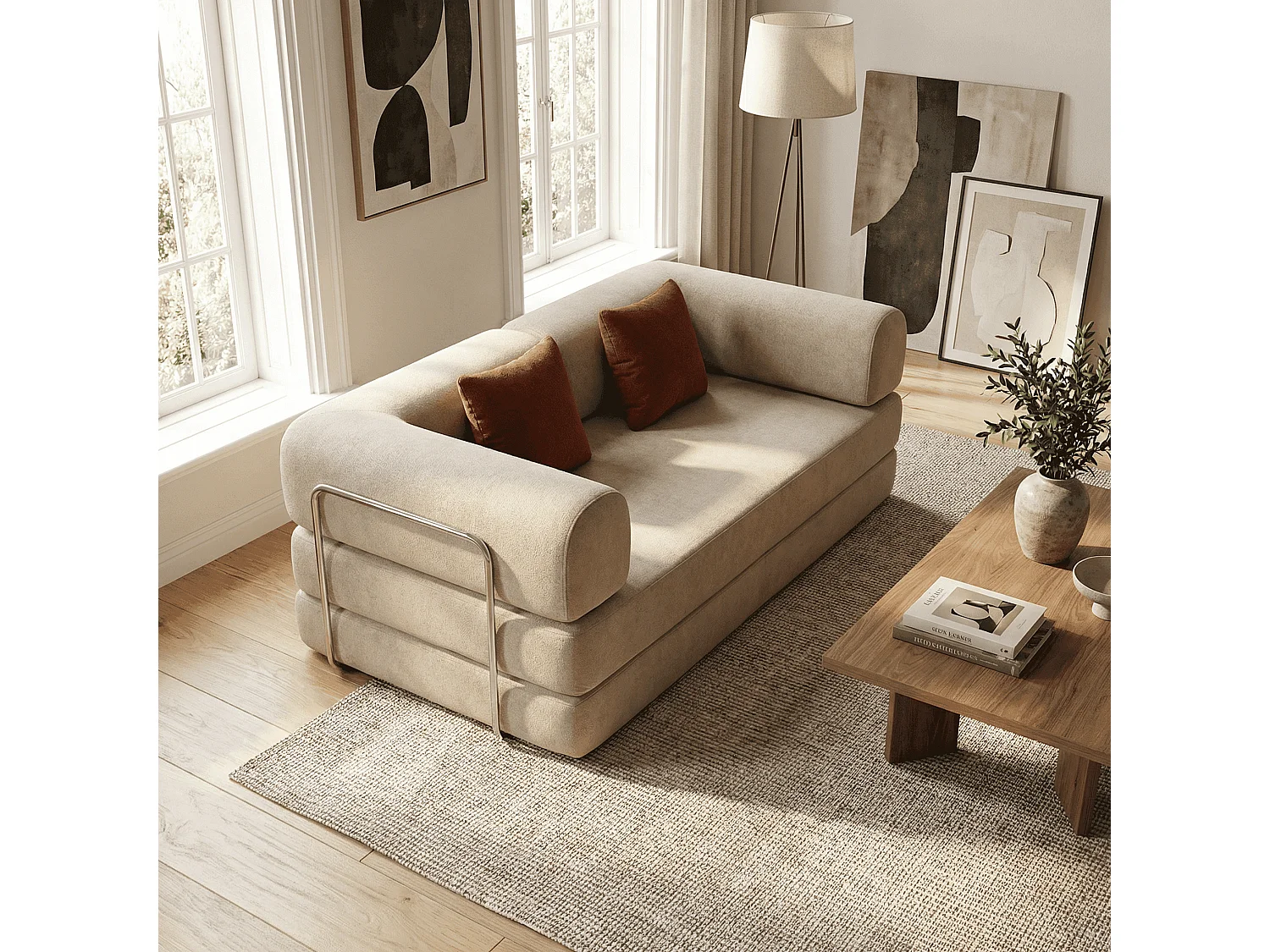 Coco Living Canapé Kaia Convertible - sable/marron