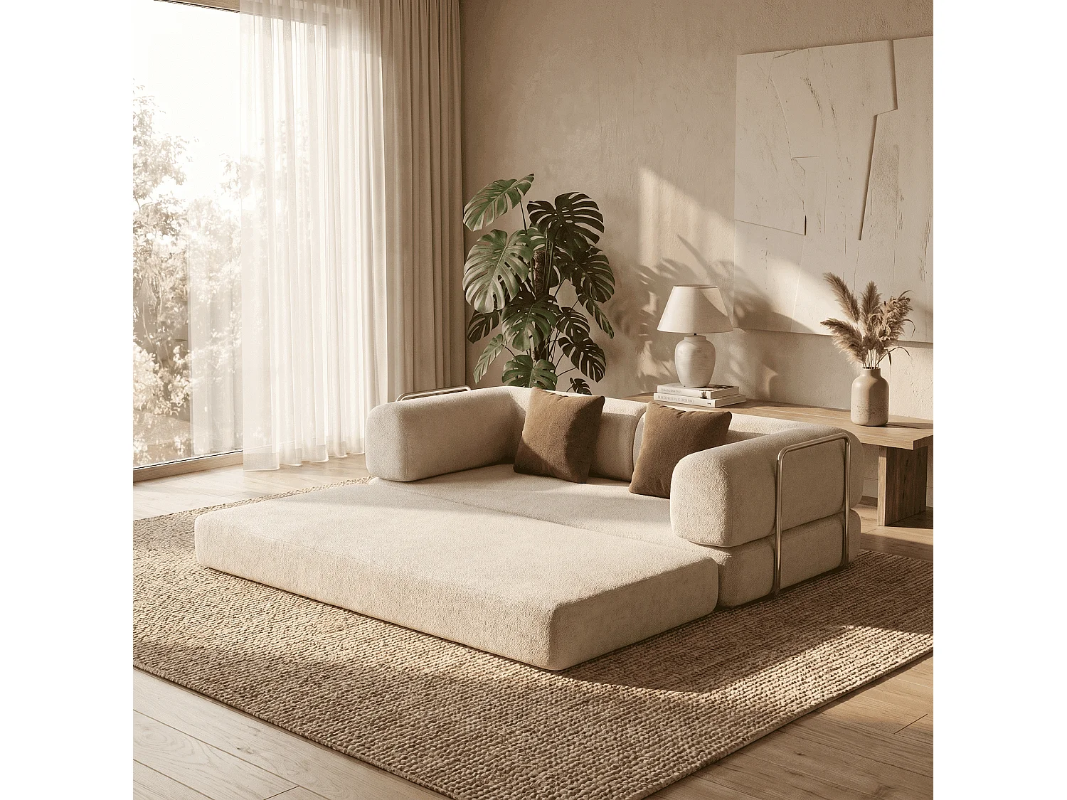 Coco Living Canapé Kaia Convertible - sable/marron