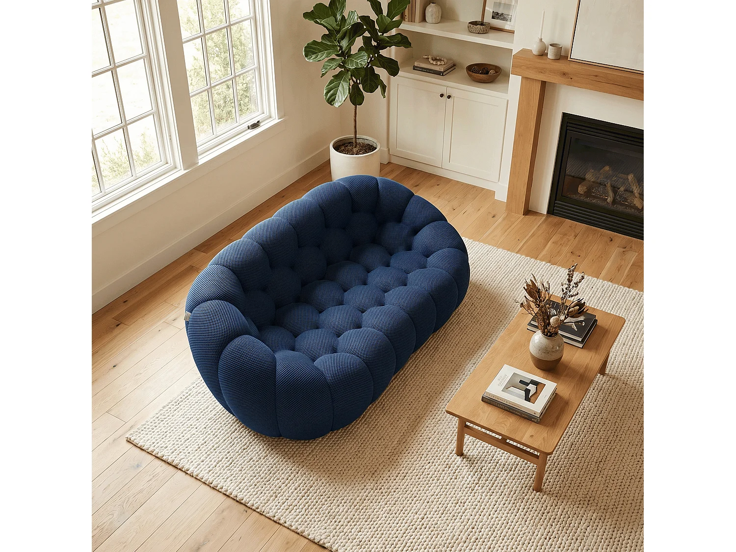 Coco Living Canapé Cocoon Double 2 places - bleu minuit