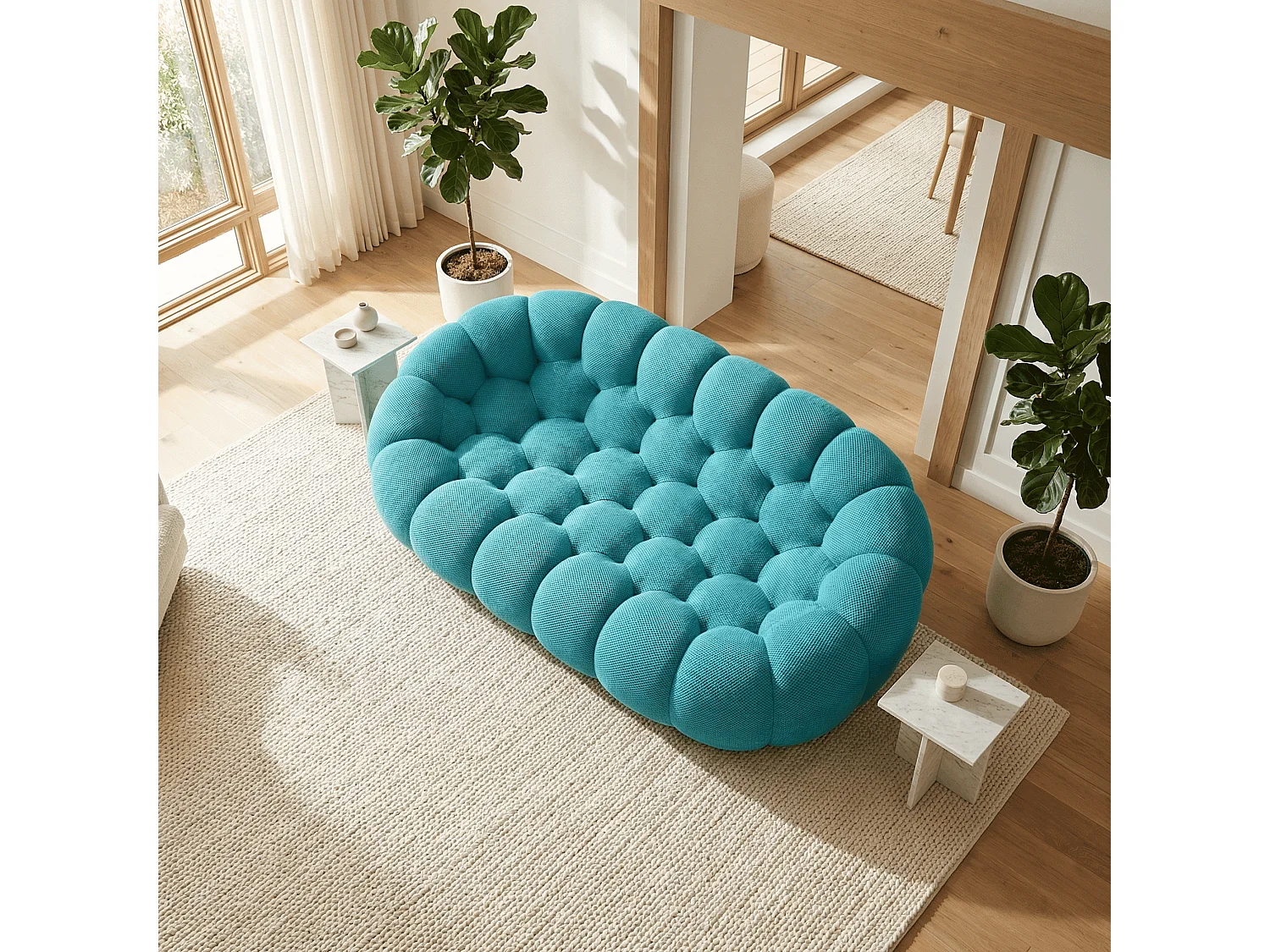 Coco Living Canapé Cocoon Double 2 places - bleu caraïbe