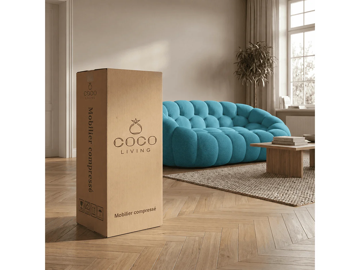 Coco Living Canapé Cocoon Double 2 places - bleu caraïbe
