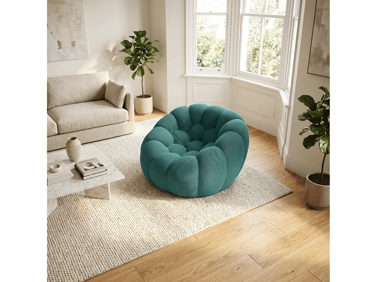 Coco Living Fauteuil Cocoon 1 place - bleu caraïbe
