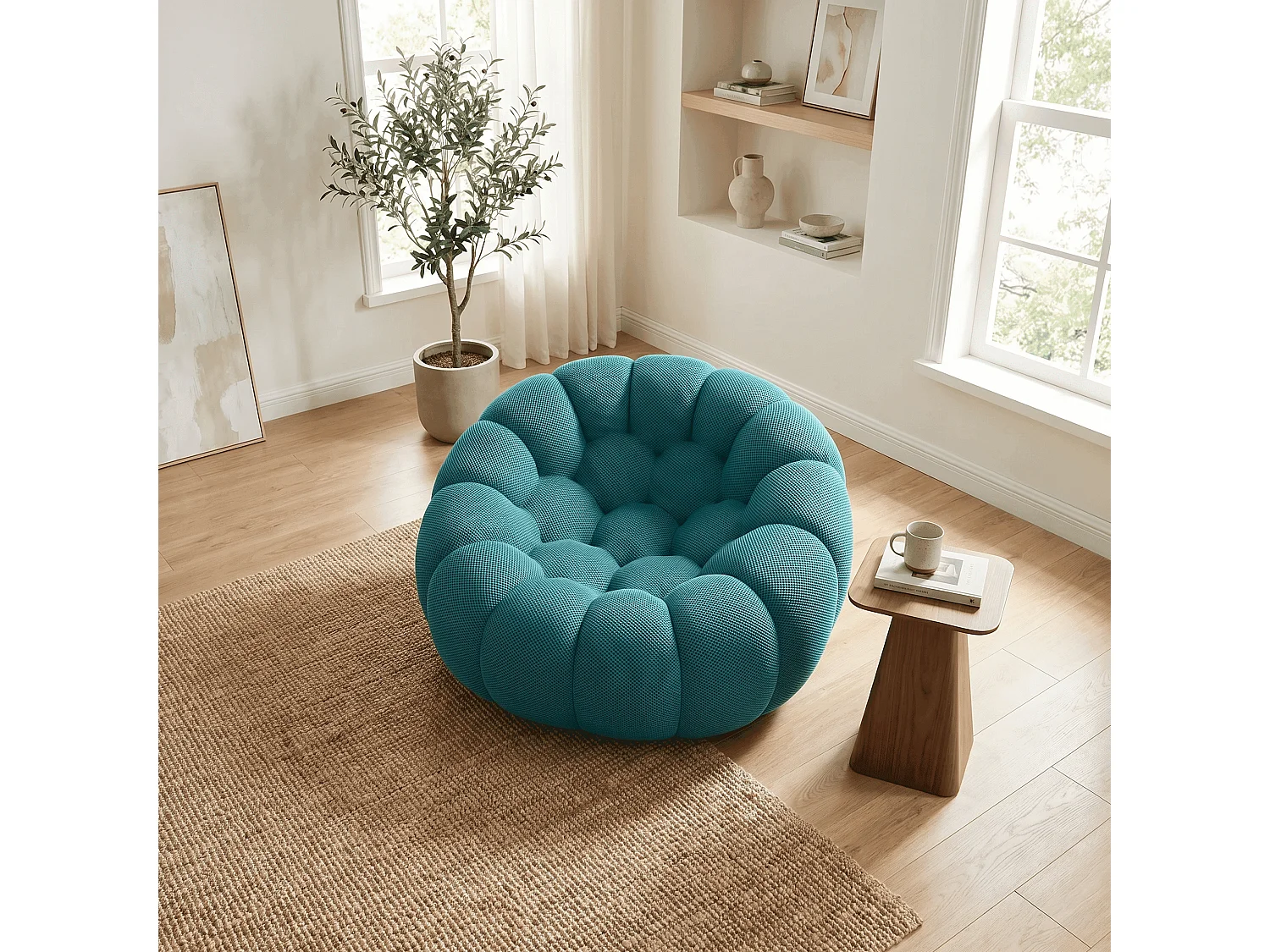 Coco Living Fauteuil Cocoon 1 place - bleu caraïbe