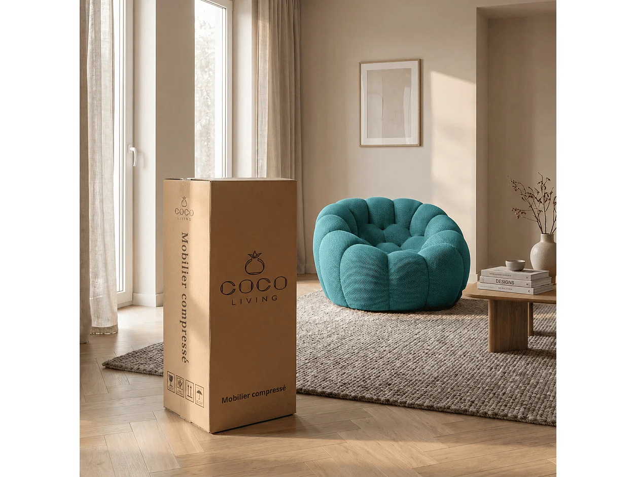Coco Living Fauteuil Cocoon 1 place - bleu caraïbe