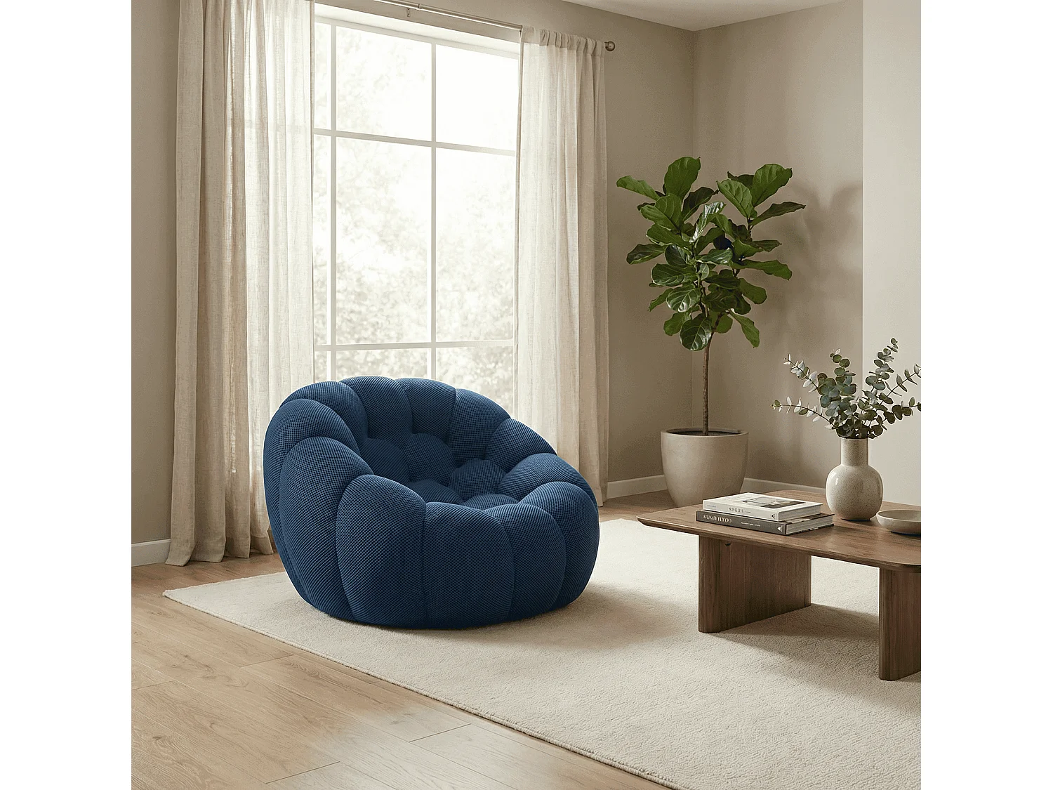 Coco Living Fauteuil Cocoon 1 place - bleu minuit