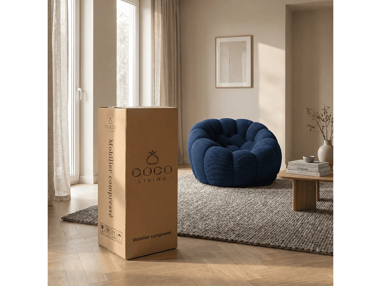 Coco Living Fauteuil Cocoon 1 place - bleu minuit