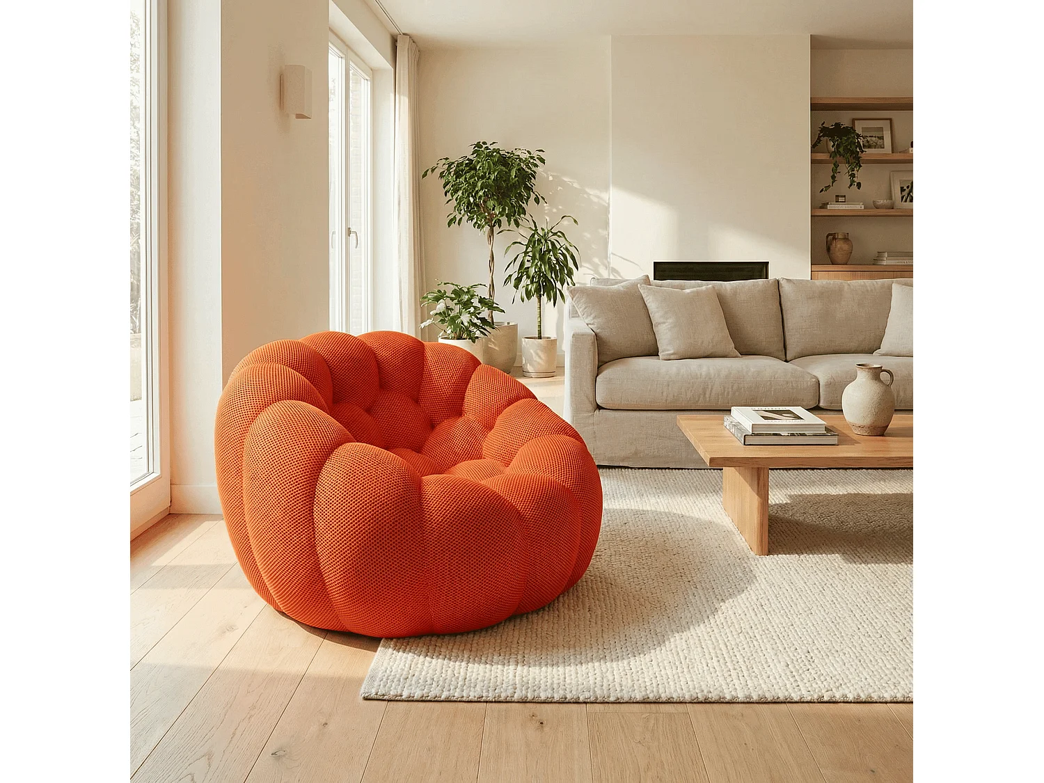 Coco Living Fauteuil Cocoon 1 place - mango