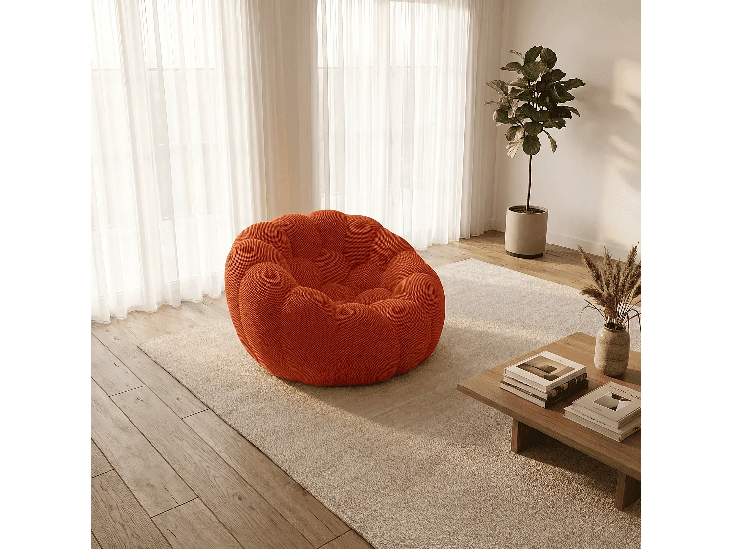 Coco Living Fauteuil Cocoon 1 place - mango