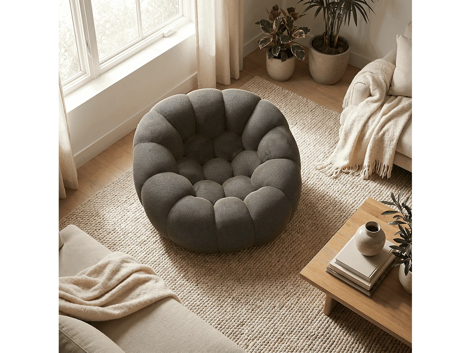 Coco Living Fauteuil Cocoon 1 place - gris taupe