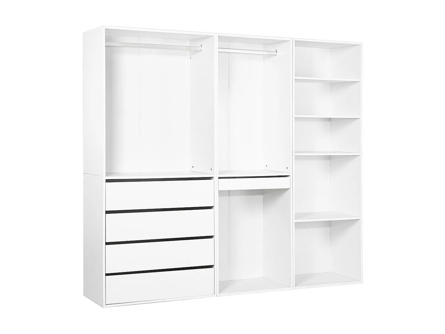 Conjunto de roupeiro modular "Opéra" - 3 unidades - Branco
