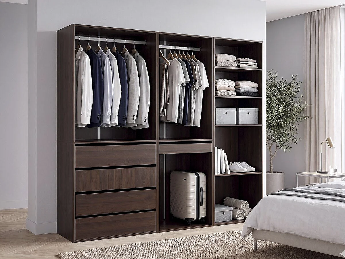 Modulares Ankleideset "Opéra" - 3 Elemente - Braun
