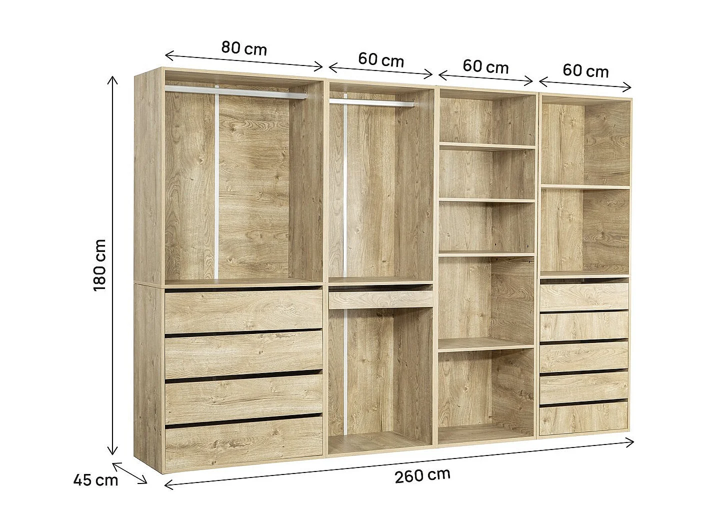 Kit dressing " Opéra " modulable - 4 éléments - Beige