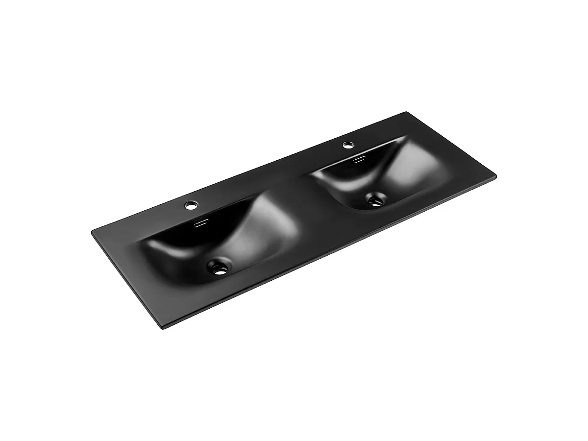 Dobbelt håndvask 120cm Elias Dark wood - Sort håndvask