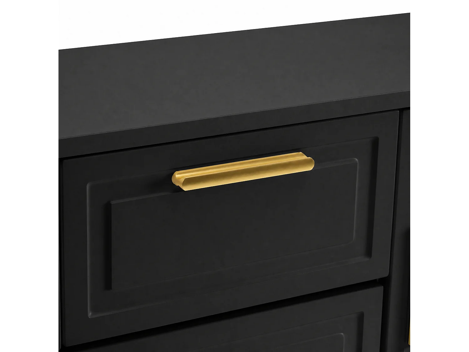 Meuble à chaussures moderne 120x24x107cm - 2 portes et 2 tiroirs - 2 portes abattants - Noir