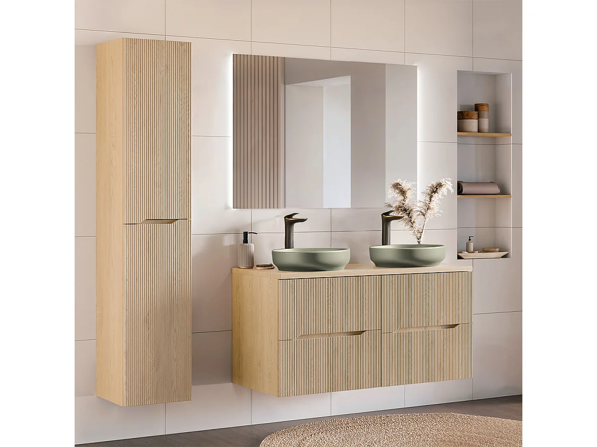 Meuble double vasque 120cm Isaline Bois