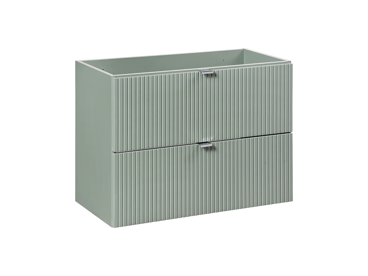 Ensemble de meubles Line Reed Green 100 cm avec plan de toilette Nova Oak et vasque à poser Beyond