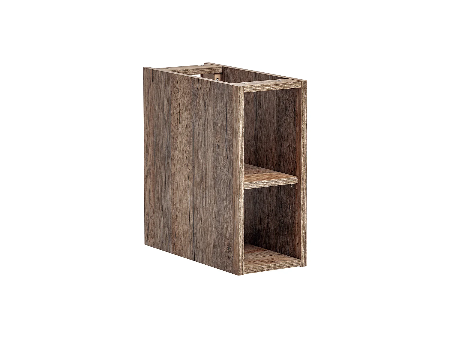 Ensemble de meubles Santa Fe Taupe 140 cm avec plan de toilette Santa Fe Oak et 2 vasques à poser Smile