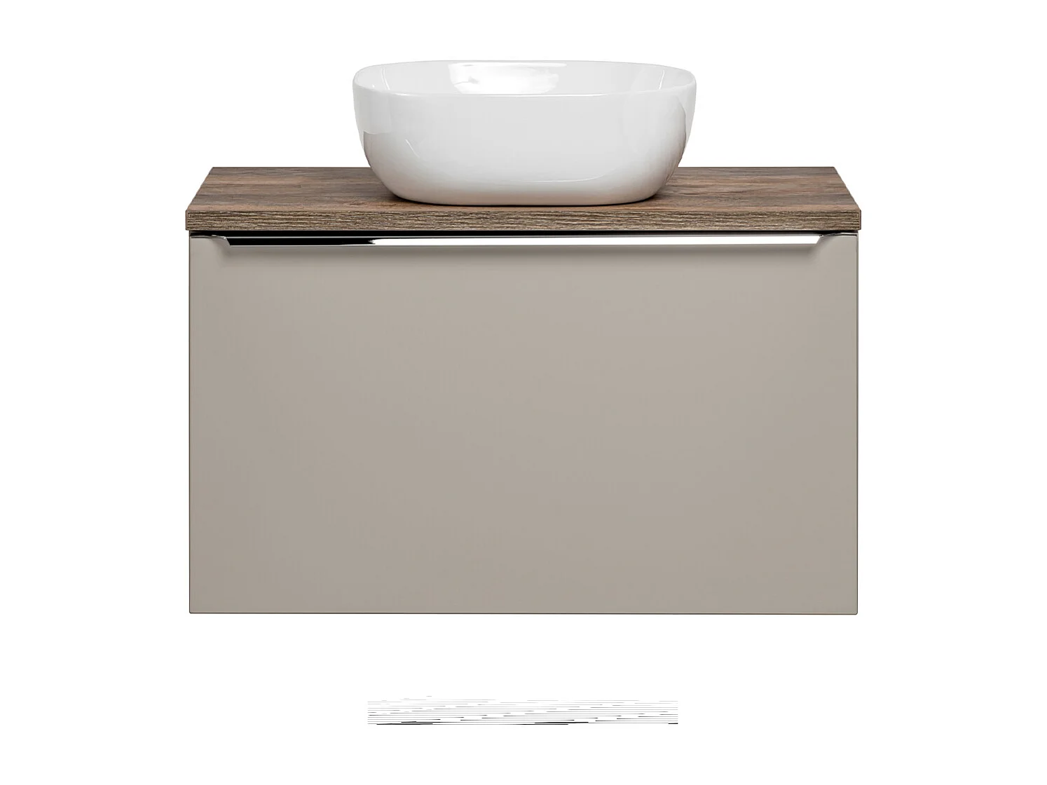 Meuble simple vasque 80cm Éros Taupe