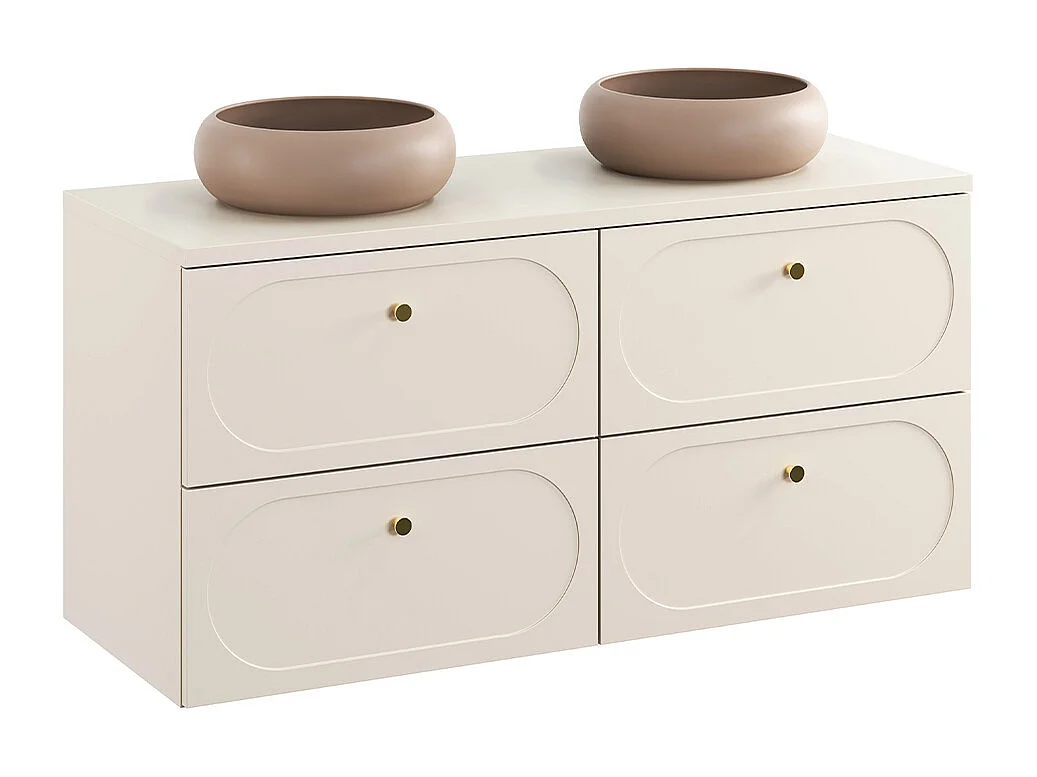 Mobile bagno doppio lavabo Sanae beige sabbia 120cm