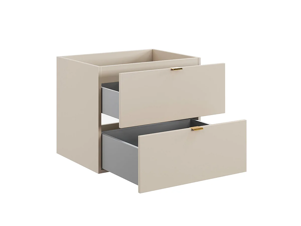 Meuble double vasque 120cm 2 niches Azel Cachemire et Bois